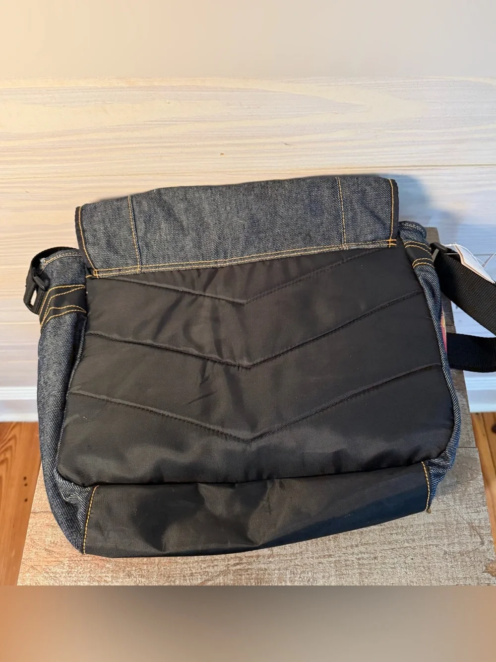 Vintage 2001 Harry Potter Blue Denim School Messenger Laptop Bag NWT
